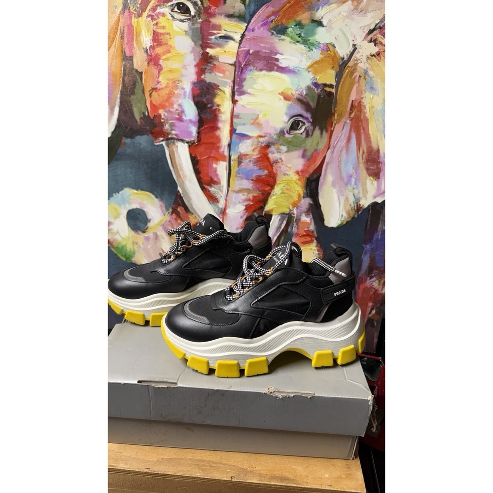 Prada  Sneakers Milano Chunky Black Yellow EU 37.5 Made in Italy
